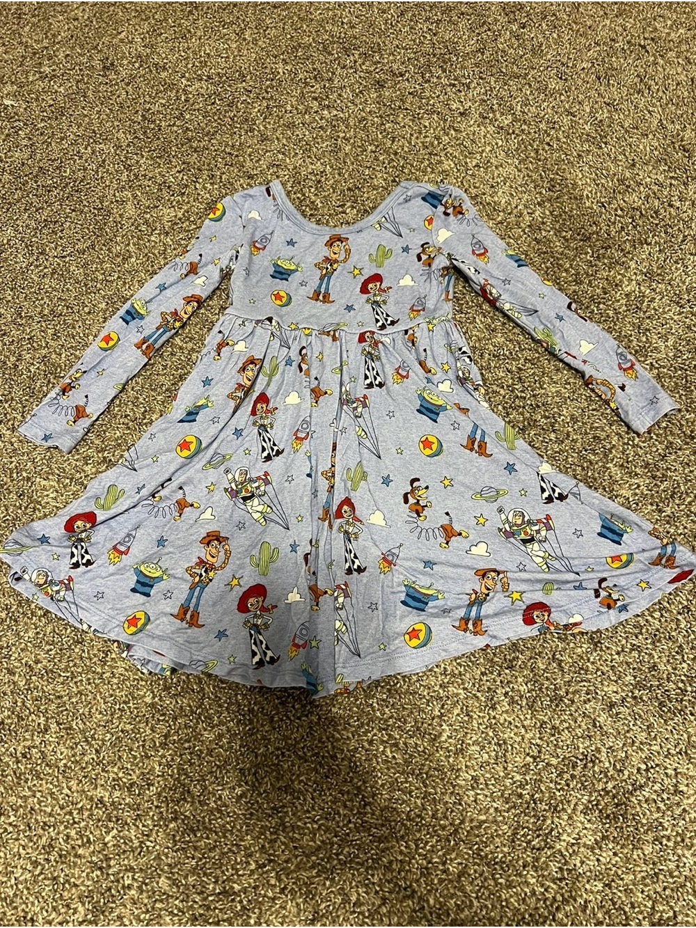 Little Sleepies Light Gray Toy Story Jessie & Woody Twirl Dress